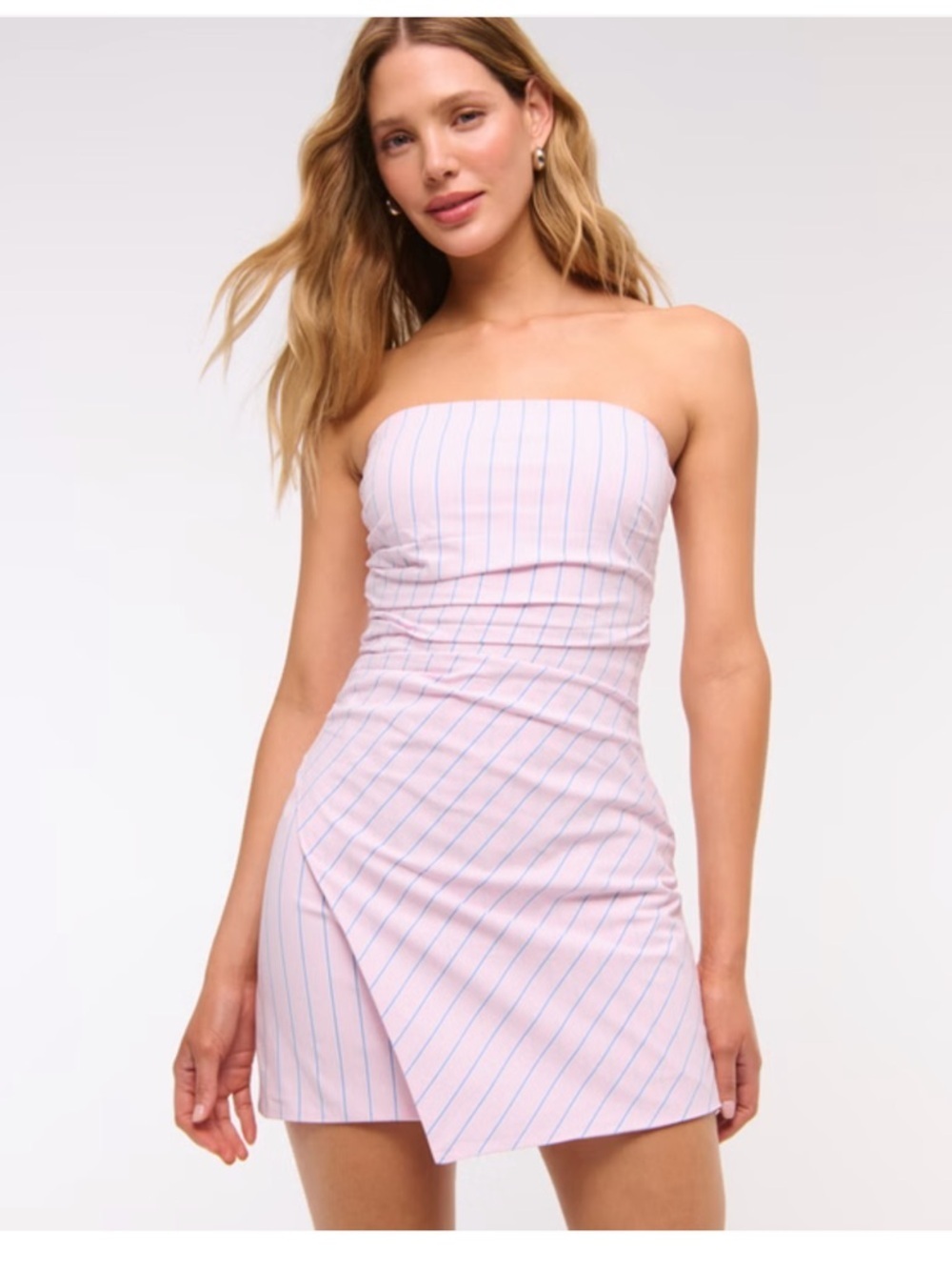 NWT Abercrombie and Fitch Strapless Asymmetrical Mini Dress Size L Petite